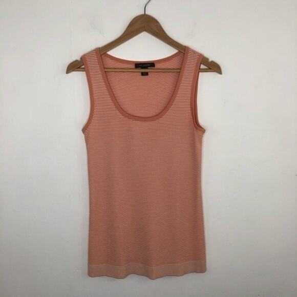 St. John Peach Striped Sleeveless Tank Top Size Medium - Picture 1 of 11